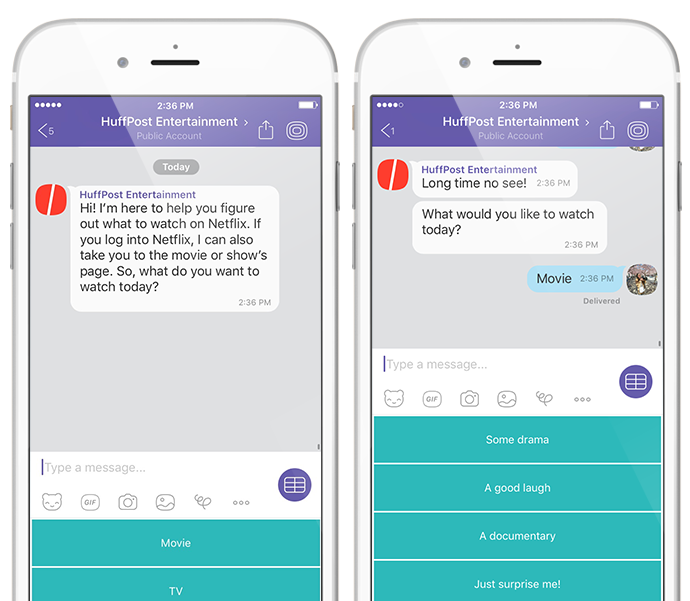 HuffPost Entertainment Viber Chatbot