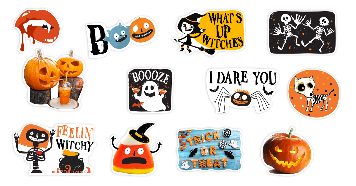 Spooky Pumpkin Orange Happy Halloween Stickers Small Business Packaging