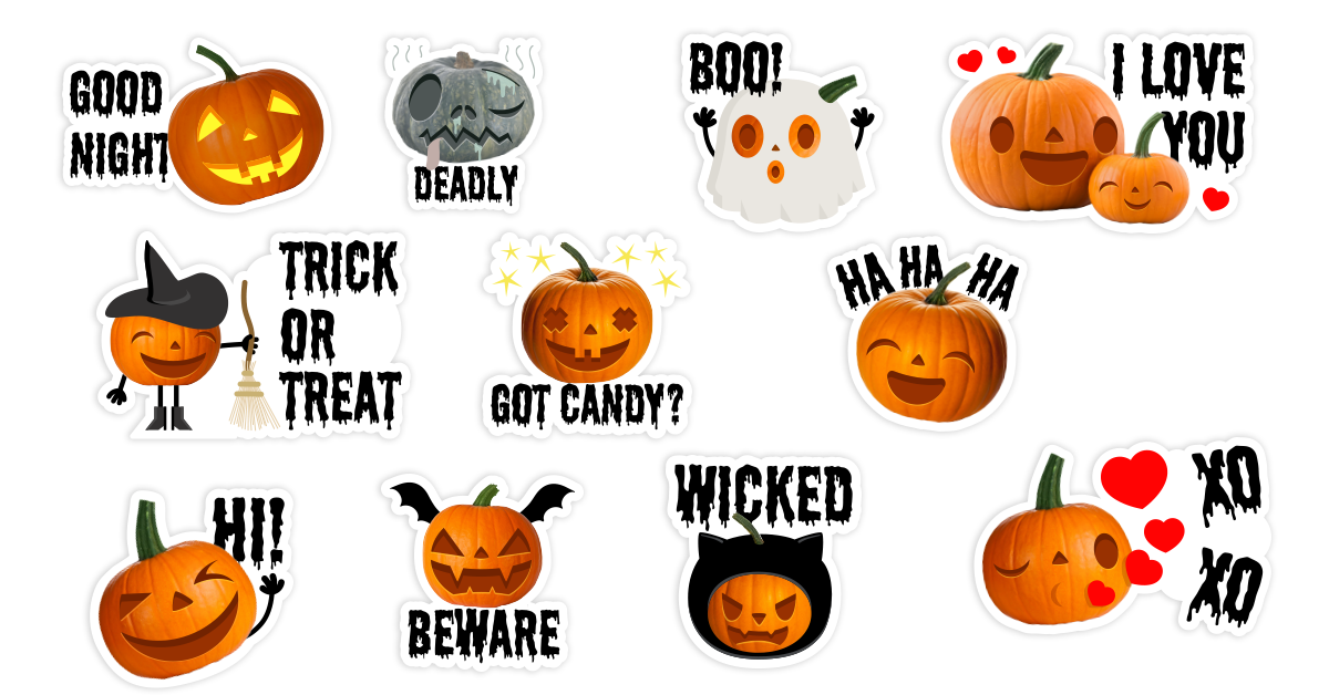 Spooky Pumpkin Orange Happy Halloween Stickers Small Business Packaging