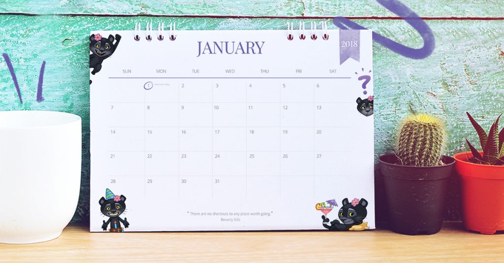 2018 printable Viber calendar