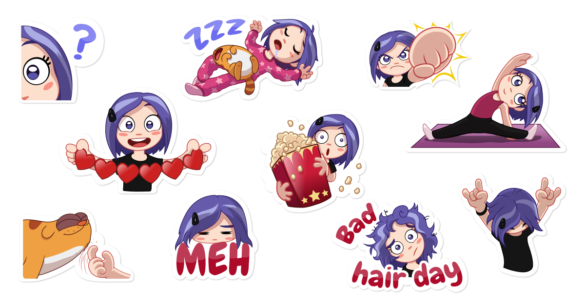  Violet Everyday sticker pack