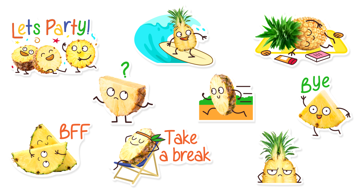 Pineapple day sticker spotlight- pineapple sticker pack