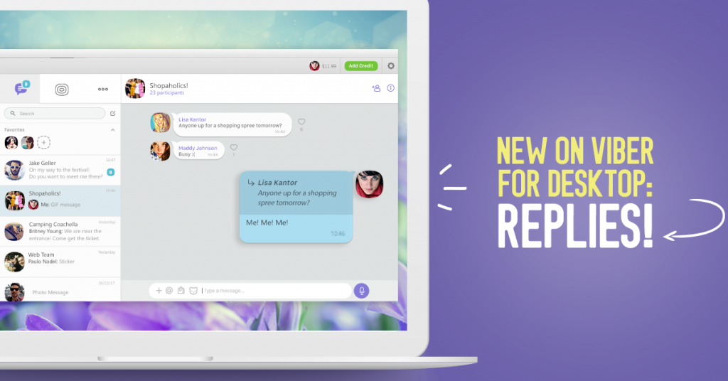 Viber for Desktop Replies