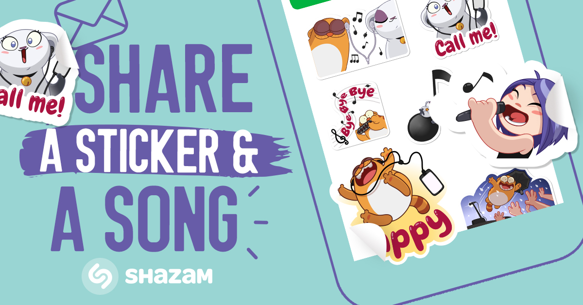 send a sticker and a song - Shazam