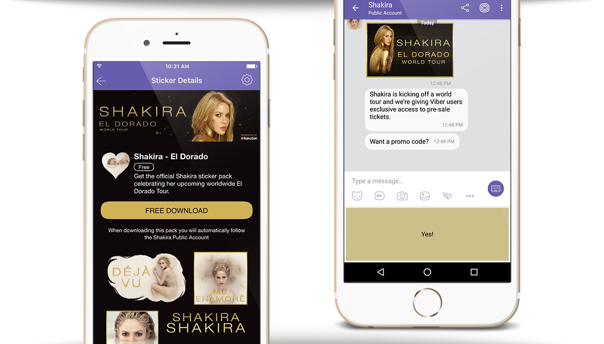 Shakira names Viber official messaging app