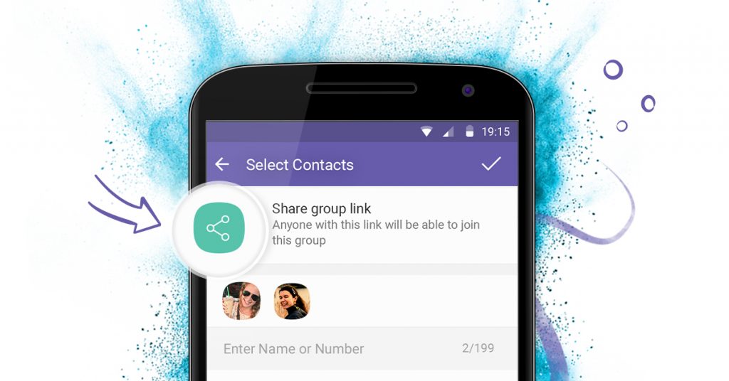 Viber group chat invitations